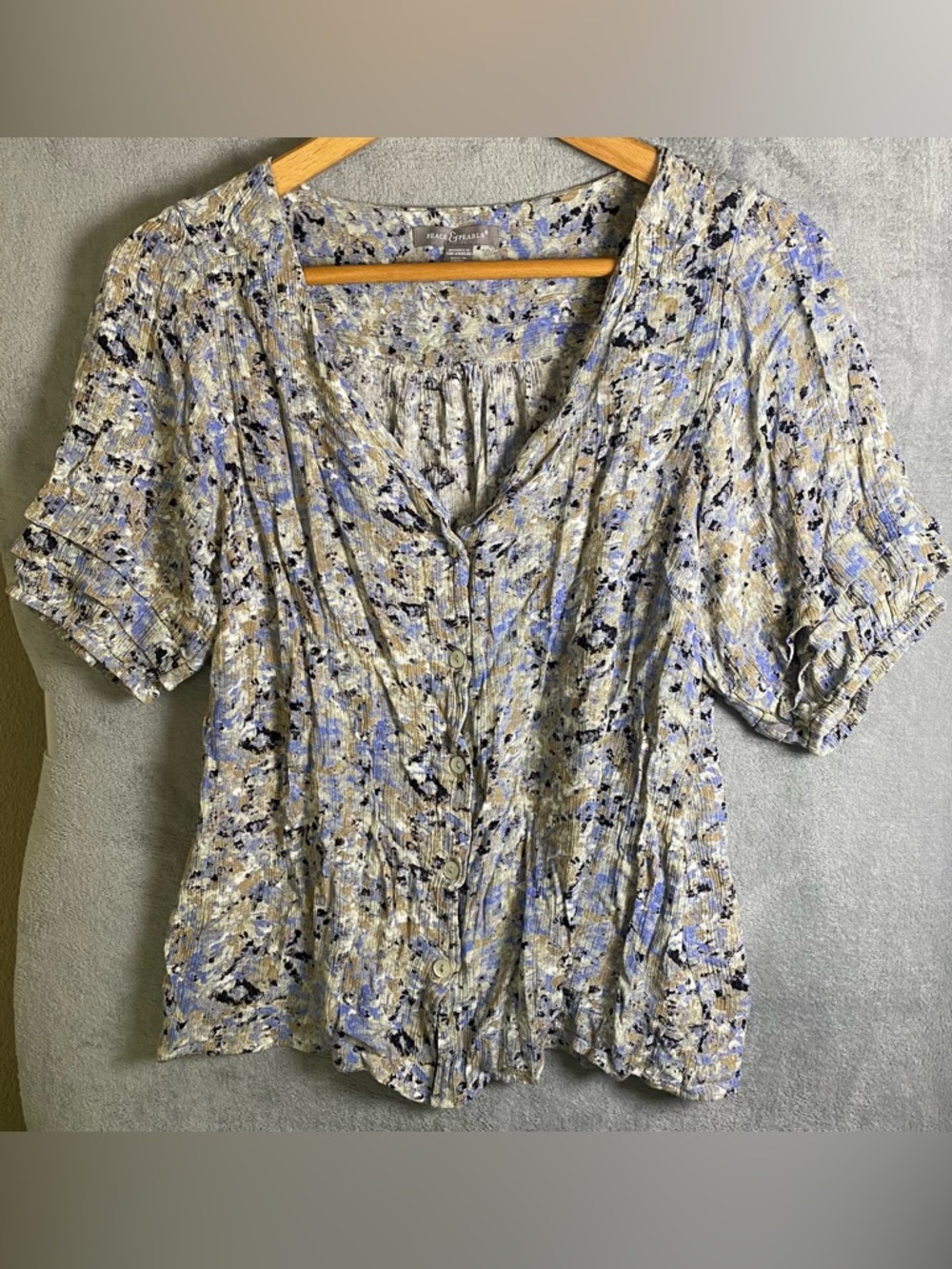 Peach‎ & Pearls BabyDoll Feminine Top coquette size Medium floral cottage